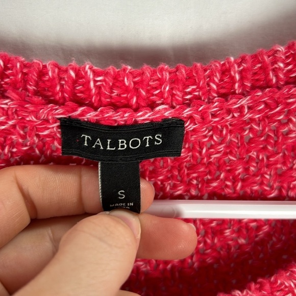 Talbots Pink Side Zip Chunky Knit Side Zip Pullover Sweater -Size Small - Picture 2 of 7